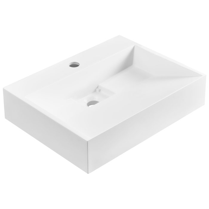Beliani - QUENKO - Wastafel - Wit - 50 x 38 cm - Mineraalgietwerk