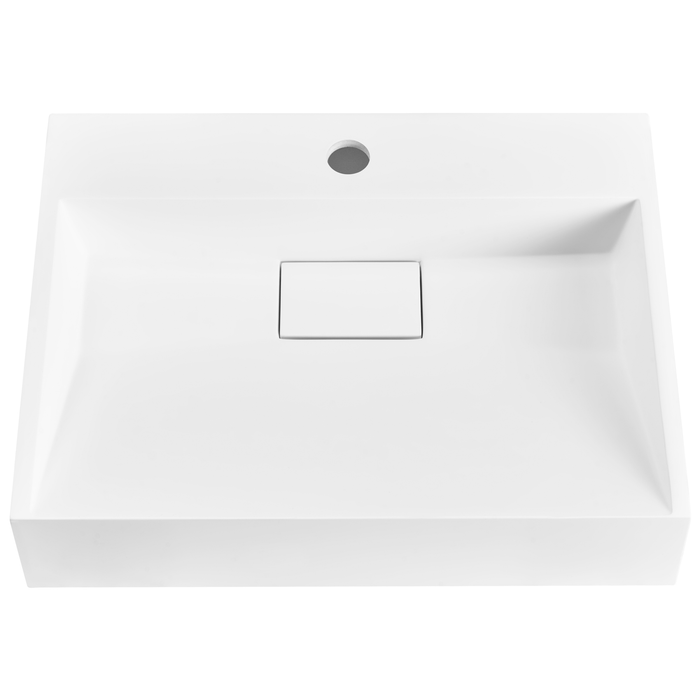 Beliani - QUENKO - Wastafel - Wit - 50 x 38 cm - Mineraalgietwerk