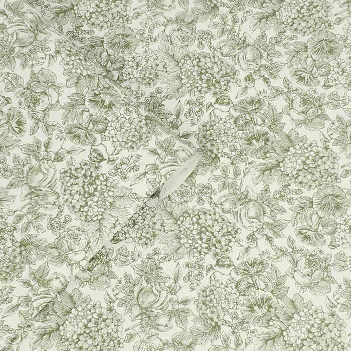 Laura Ashley Louise Behang - Bloemen - 10mx52cm - Groen