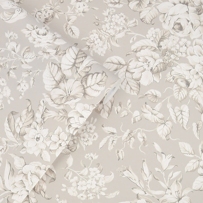 Laura Ashley Heledd Blooms Behang - Bloemen - 10mx52cm - Grijs
