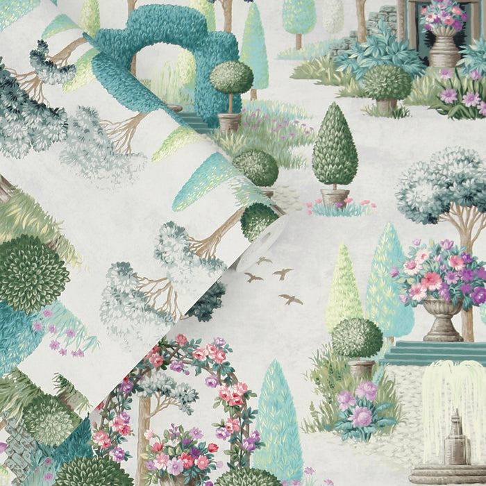 Laura Ashley Naunton Folly Behang - Planten - 10mx52cm - Groen