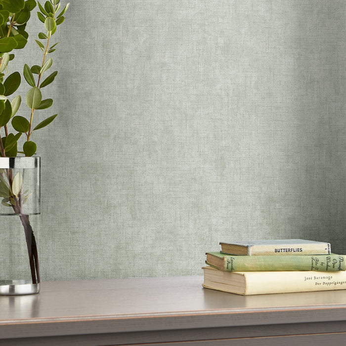 Laura Ashley Plain Behang - Uni - 10mx52cm - Groen