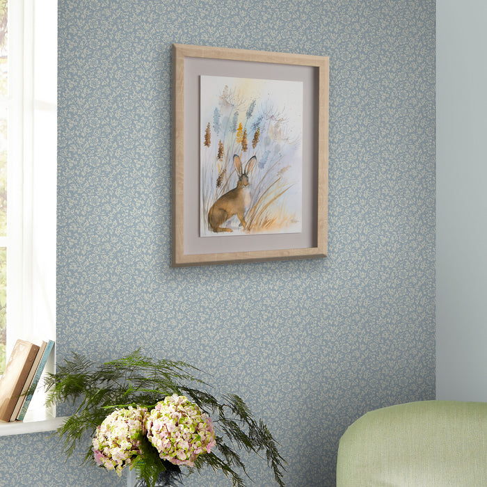 Laura Ashley Sweet Alyssum Behang - Bloemen - 10mx52cm - Blauw
