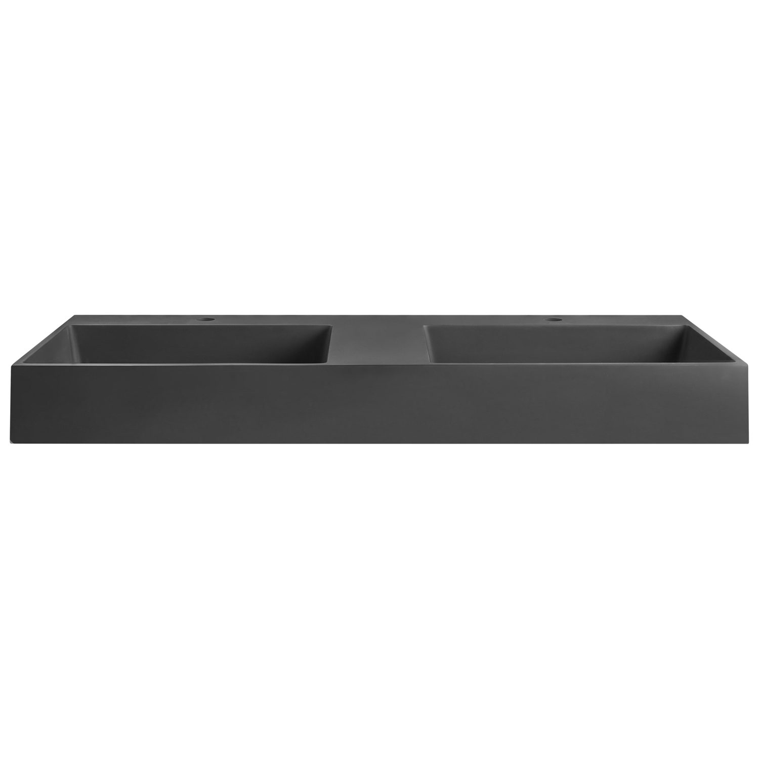 Beliani-QUENKO-Dubbele wastafel-Zwart-120 x 48 cm-Mineraalgietwerk