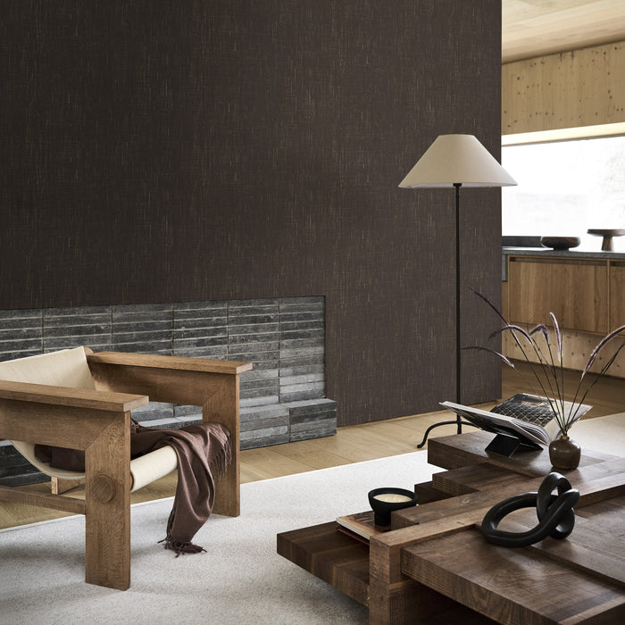 vtwonen - vliesbehang - linnen gold - ebony