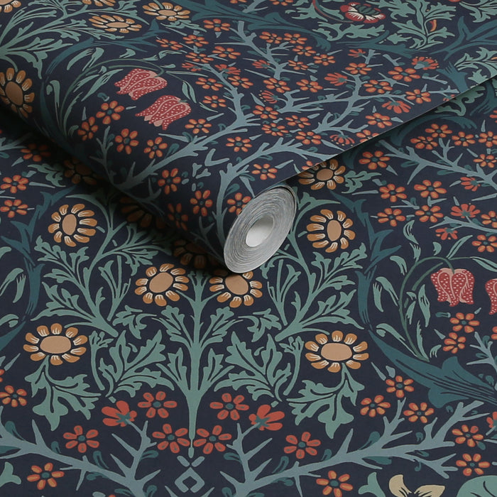 William Morris at Home vliesbehang Blackthorn Navy