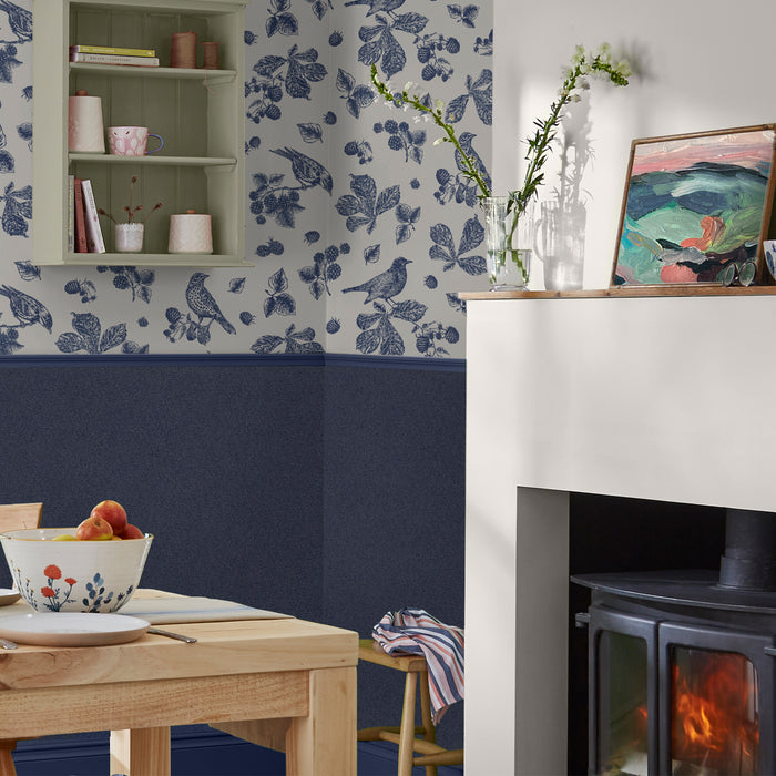 Joules vliesbehang Plain Navy