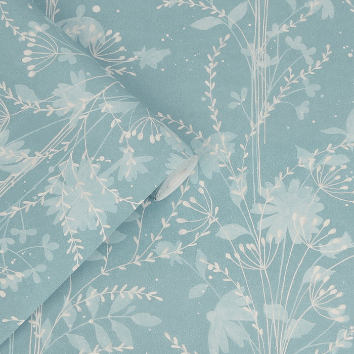 Laura Ashley Fennelton Behang - Bloemen - 10mx52cm - Blauw
