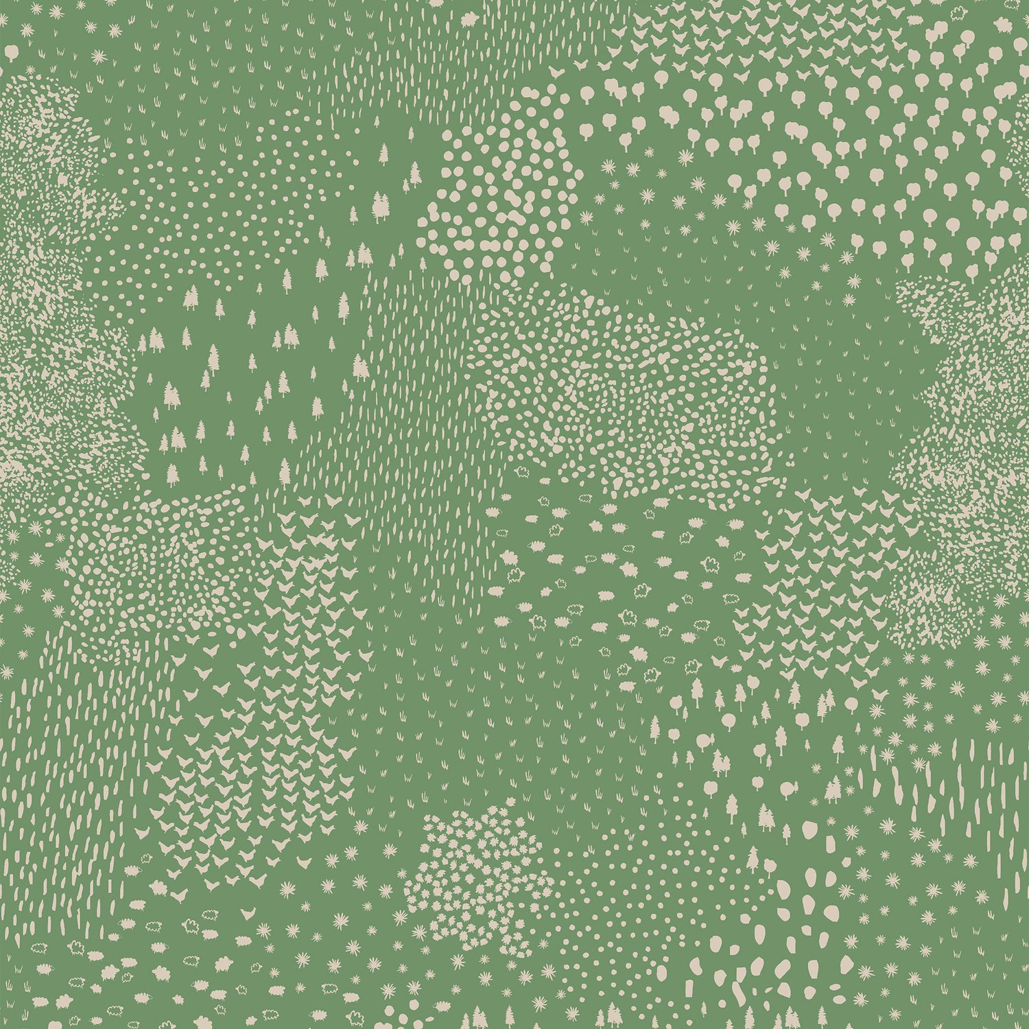 Joules vliesbehang Mono Farm Green