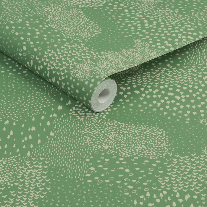Joules vliesbehang Mono Farm Green