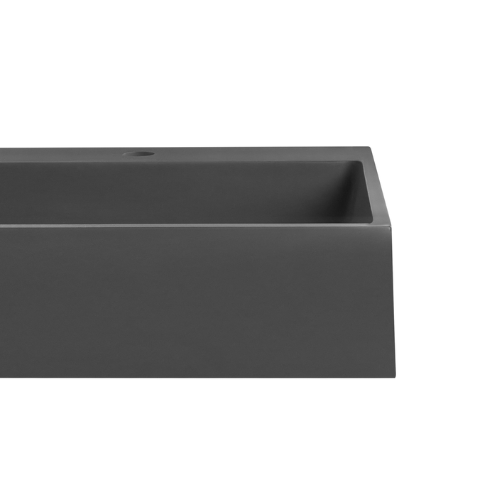 Beliani-QUENKO-Dubbele wastafel-Zwart-120 x 48 cm-Mineraalgietwerk