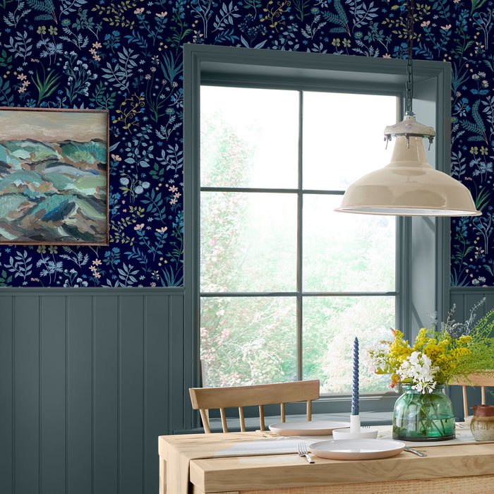 Joules vliesbehang Holcombe Floral Navy