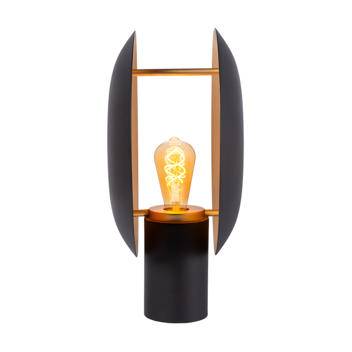 Atmooz Copple - Tafellamp - Zwart met Gouden Binnenkant - Rond - 20x35x45cm - Metaal