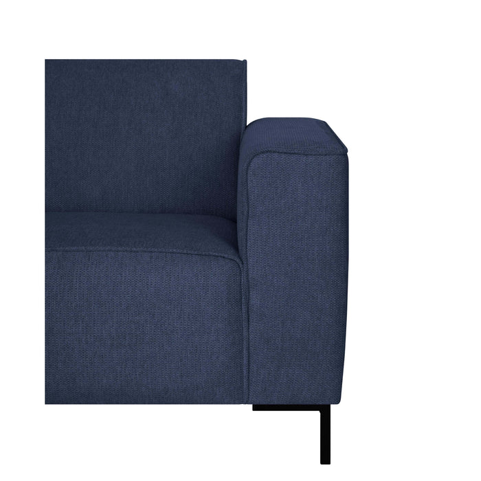 by fonQ Loft Hoekbank met Chaise Longue Links - Chenille - Donkerblauw