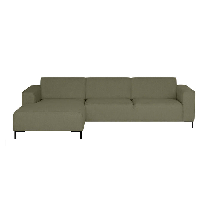 by fonQ Loft Hoekbank met Chaise Longue Links - Chenille - Groen