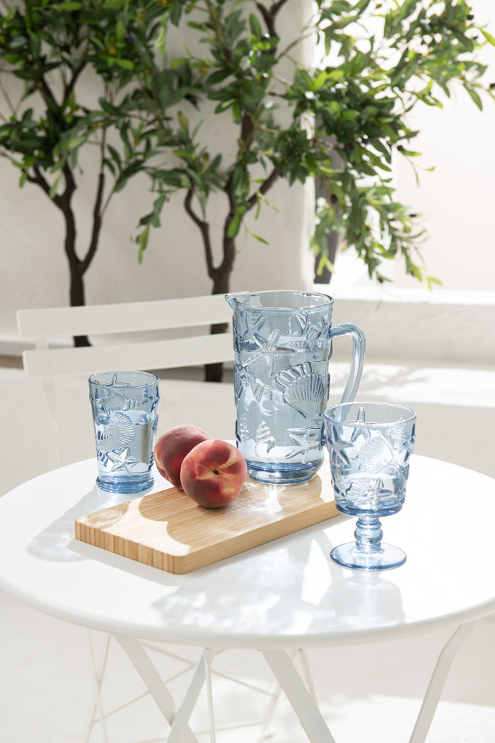 J-Line waterglas Zee - glas - lichtblauw - 12 stuks