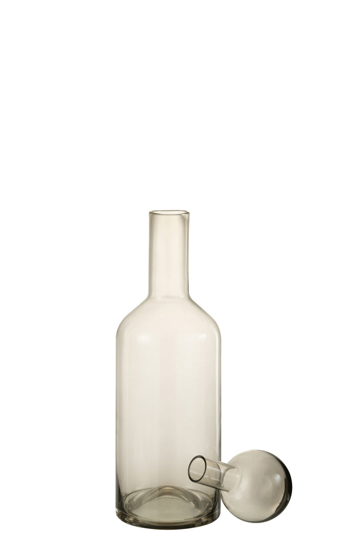 J-Line decoratie Fles Norma - glas - grijs - medium