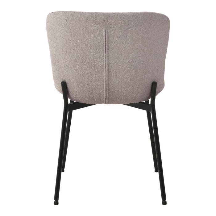 House Nordic - Eetkamerstoel Maceda Bouclé Beige - Set van 2