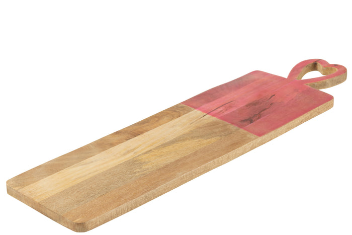 J-Line Dienblad Lang Mango Hout Roze