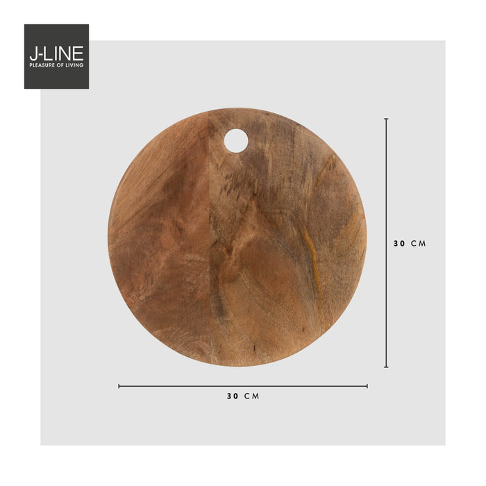 J-Line Rond Mango snijplank - hout - naturel