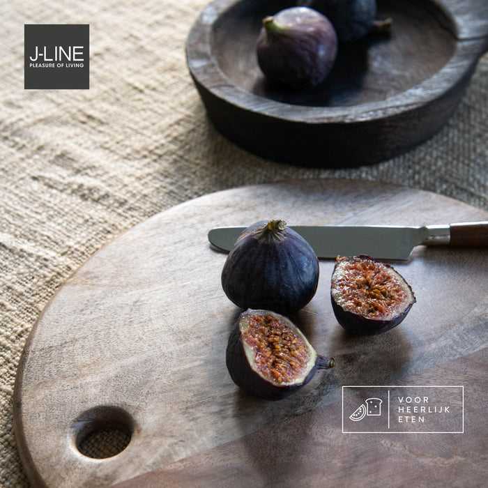 J-Line Rond Mango snijplank - hout - naturel