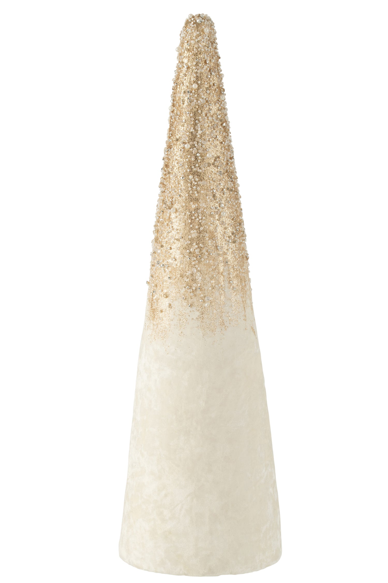 J-Line decoratie Kegel Parels - kunstleer - goud - large
