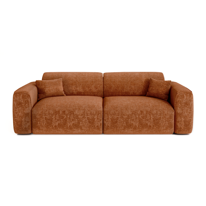 4-zits slaapbank in terracotta reliëffluweel
