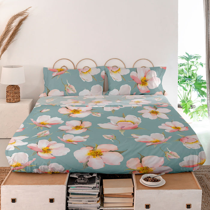 Spring blossom Laken Set 105x200 cm Happyfriday, Veelkleurig, 100% katoen, de kwaliteit van 200 TC