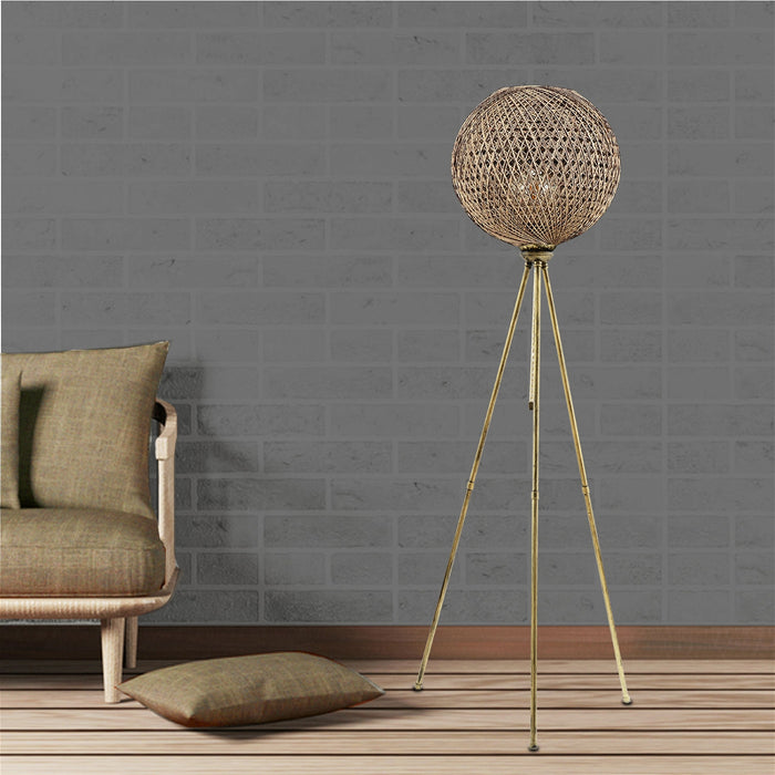 Giga Meubel - Vloerlamp Goud Metaal - 35x35x138cm - Pied