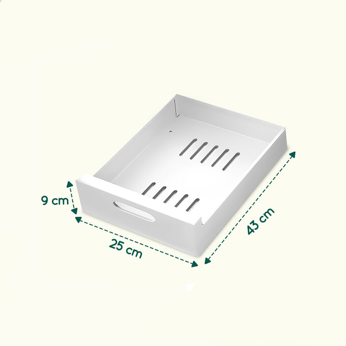 XIVADA Keukenkast organizer - Schuiflade  - Aluminium - 25 cm - Wit