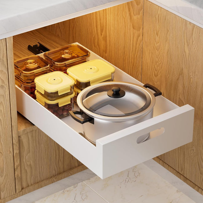 XIVADA Keukenkast organizer - Schuiflade  - Aluminium - 25 cm - Wit