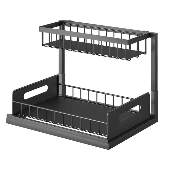 XIVADA Gootsteenkast organizer - Staal - Uitschuifbaar - Zwart