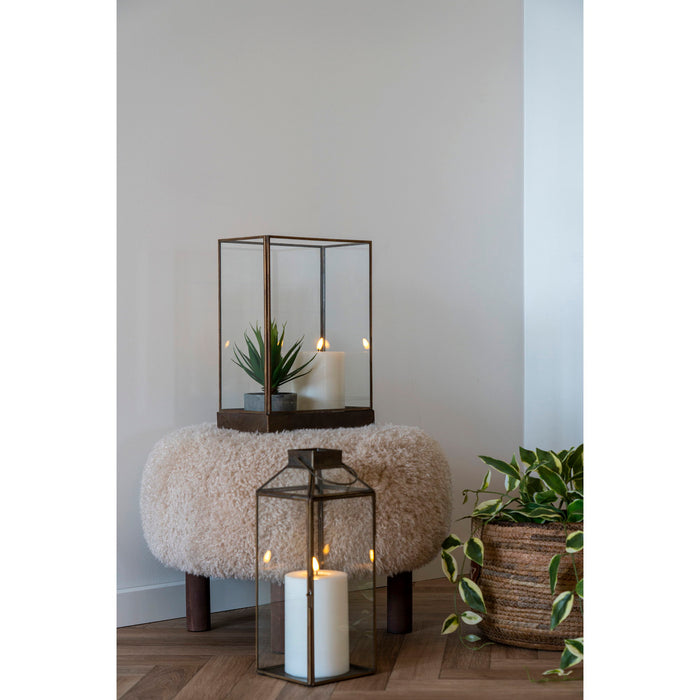 Manali Lantern - Lantern, metal|glass, antique brass look