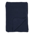 Santos Plaid - Plaid, recycled cotton, dark blue 130x170 cm