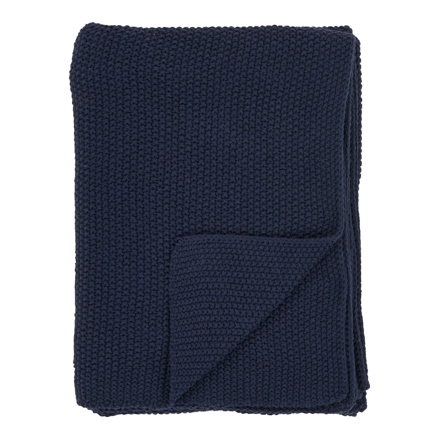 Santos Plaid - Plaid, recycled cotton, dark blue 130x170 cm