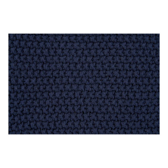 Santos Plaid - Plaid, recycled cotton, dark blue 130x170 cm