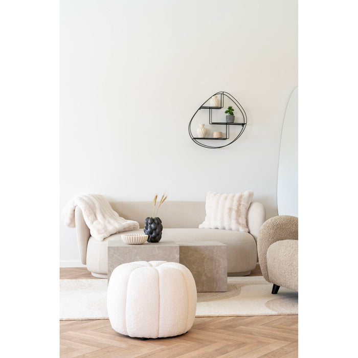 Galena Plaid - Plaid, artificial fur, white 130x180 cm