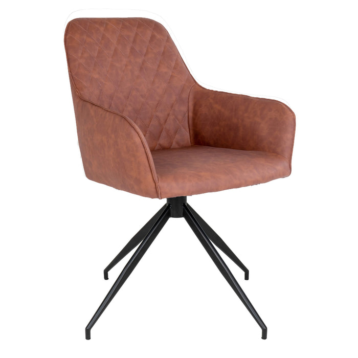 Hioshop Harbo eetkamerstoel met draaivoet bruin, zwart.
