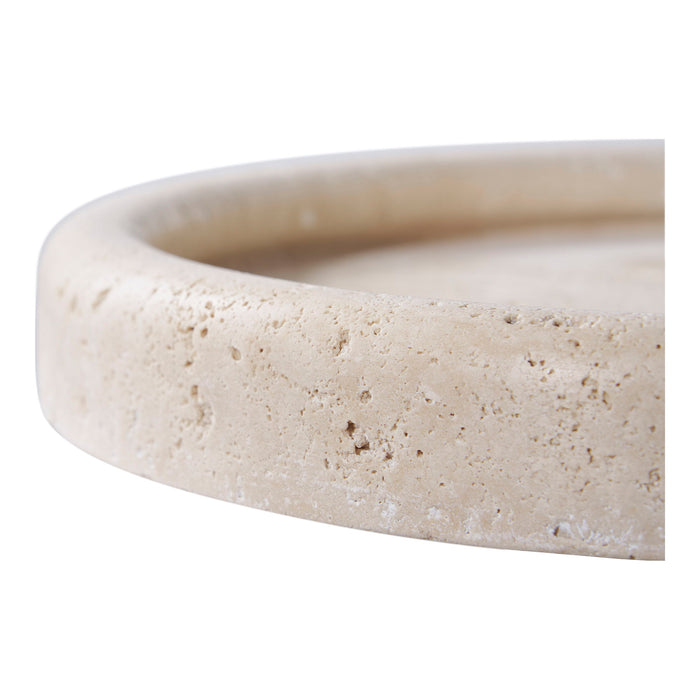 Tray - Tray, travertine, natural ø25,5 cm
