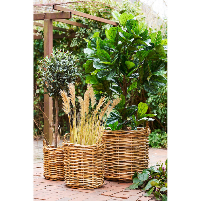 Burton Baskets - Baskets, kubu rattan, nature set of 3