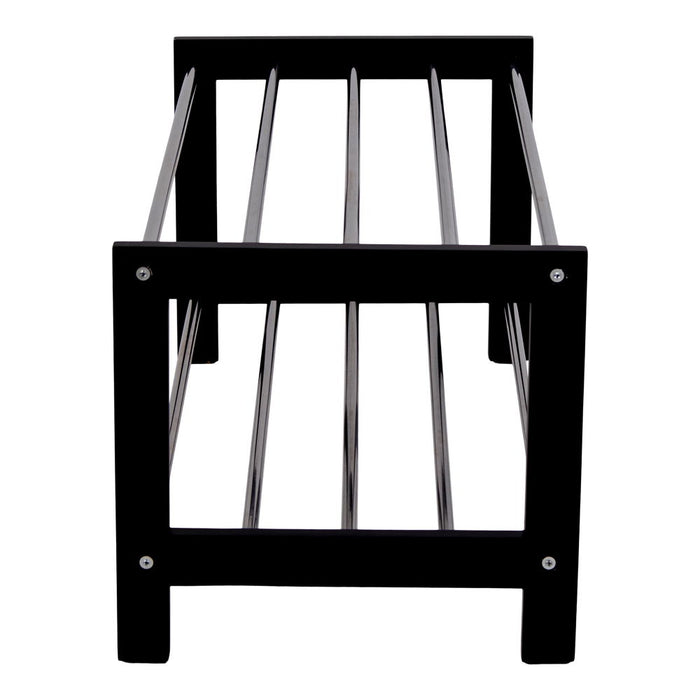 Padova Shoe Rack - Shoe Rack, wood|steel, 2 shelves, black 78x34 cm