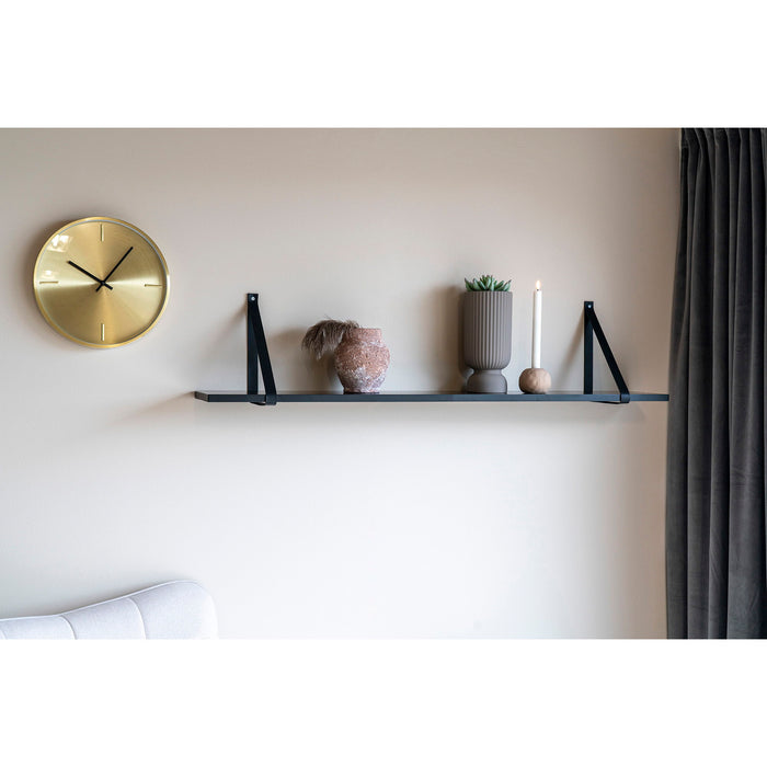 Forno Shelf - Shelf, black, black leather straps 120x20 cm