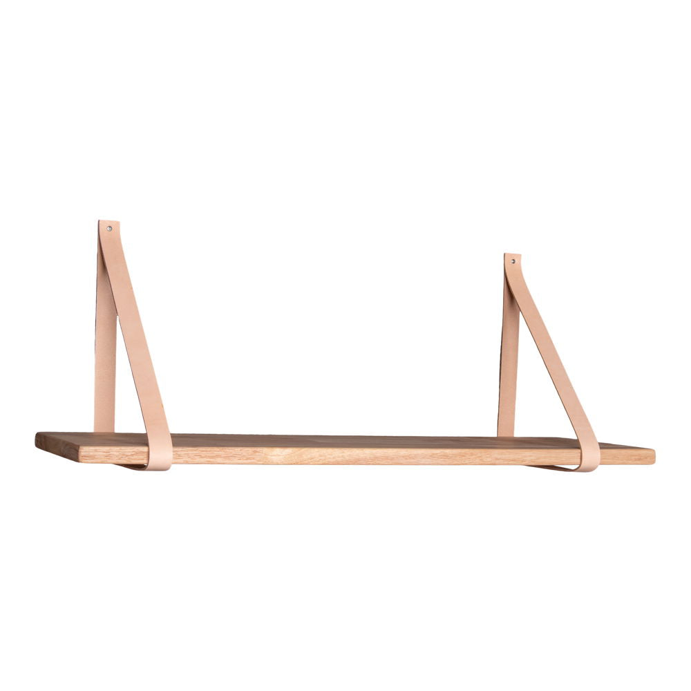 Forno Shelf - Shelf, nature, brown leather straps 120x20 cm