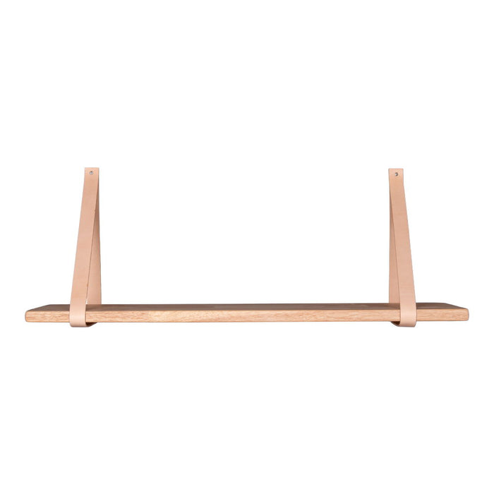 Forno Shelf - Shelf, nature, brown leather straps 120x20 cm