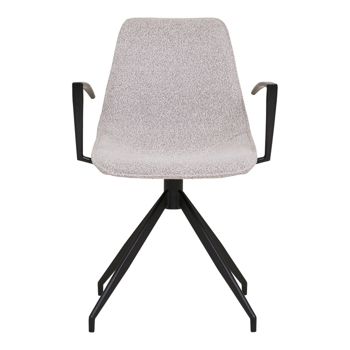 Monaco Dining Chair - Dining chair, swivel, armrest, bouclé, sand with black legs, HN1267