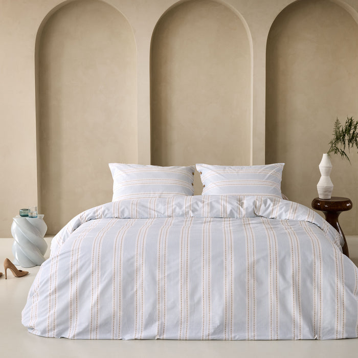 Walra Remade Striped Harmony Dekbedovertrek 200 x 220 cm - Off-White / Blauw