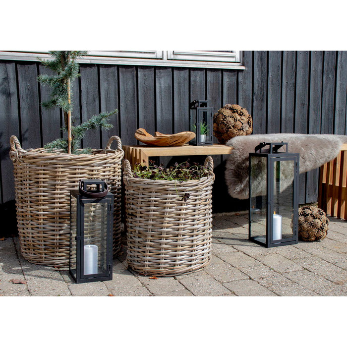 Indo Baskets - Baskets, kubu rattan, nature set of 2