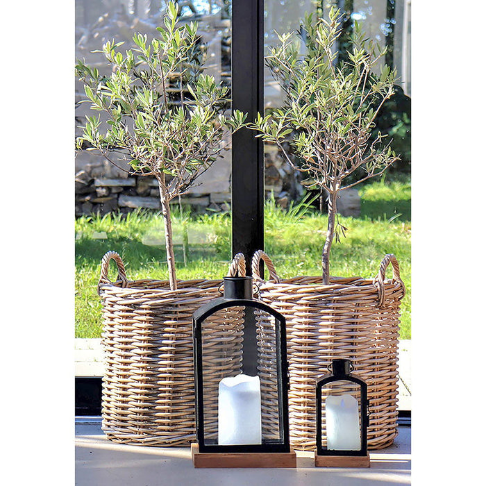 Indo Baskets - Baskets, kubu rattan, nature set of 2