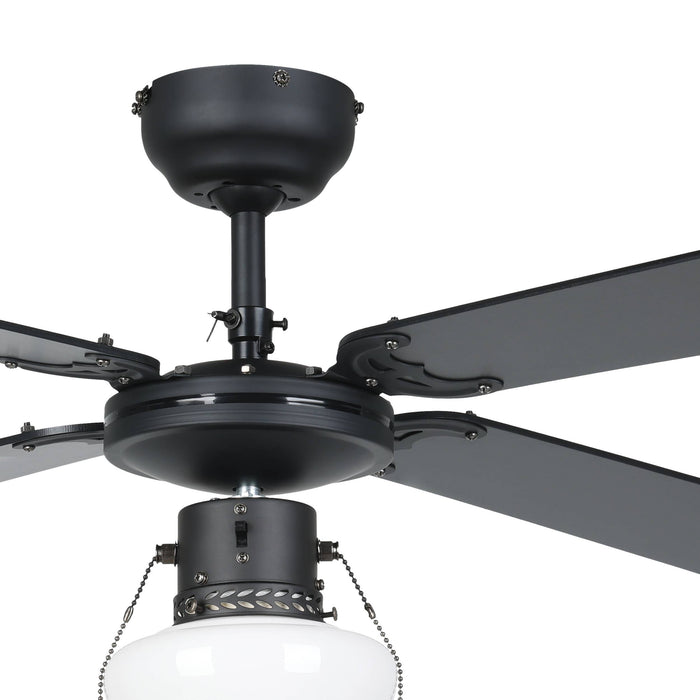 EGLO Fortaleza Plafondlamp met ventilator - AC E27 - Zwart|Hout