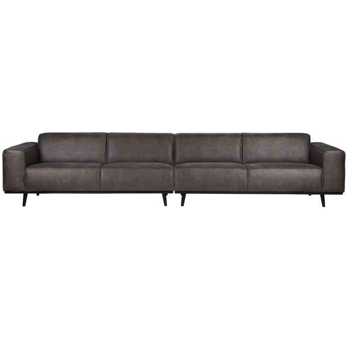 WOOOD Statement Xl 4-Zits Bank - Lederlook - Donkergrijs - 77x372x93